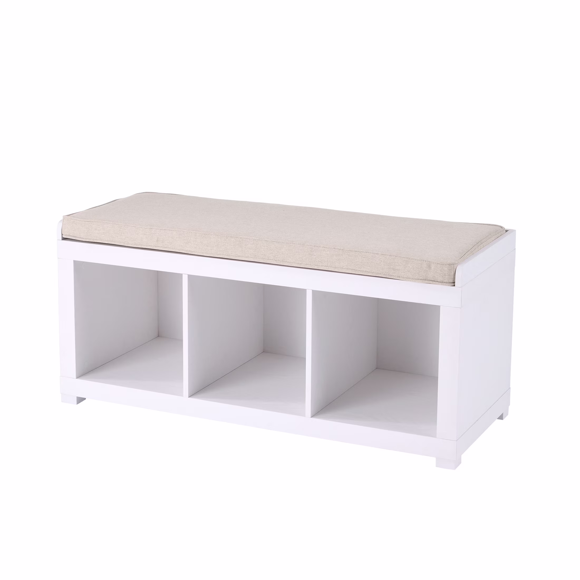 Better Homes & Gardens 3-Cube Storage Bench, White Texture