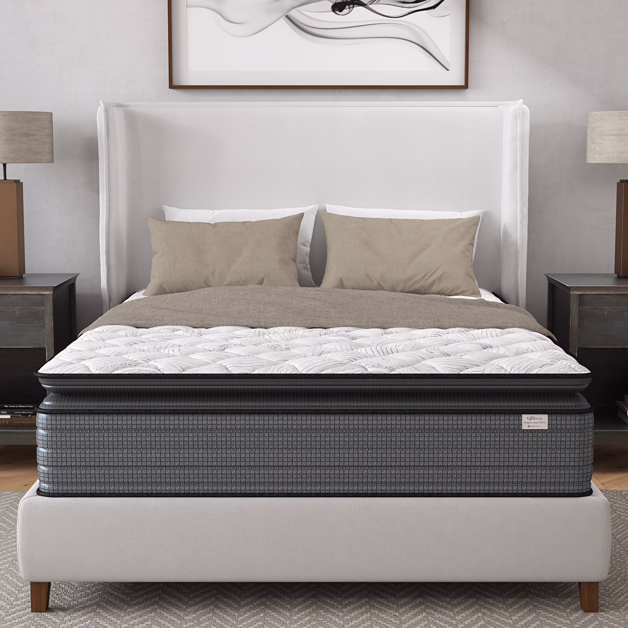 Cooling Gel Mattress NapQueen Isabella 14 Inch Full Hybrid Pillow Top Mattress, CertiPUR-US Certified, Made in USA,Queen Size Mattress