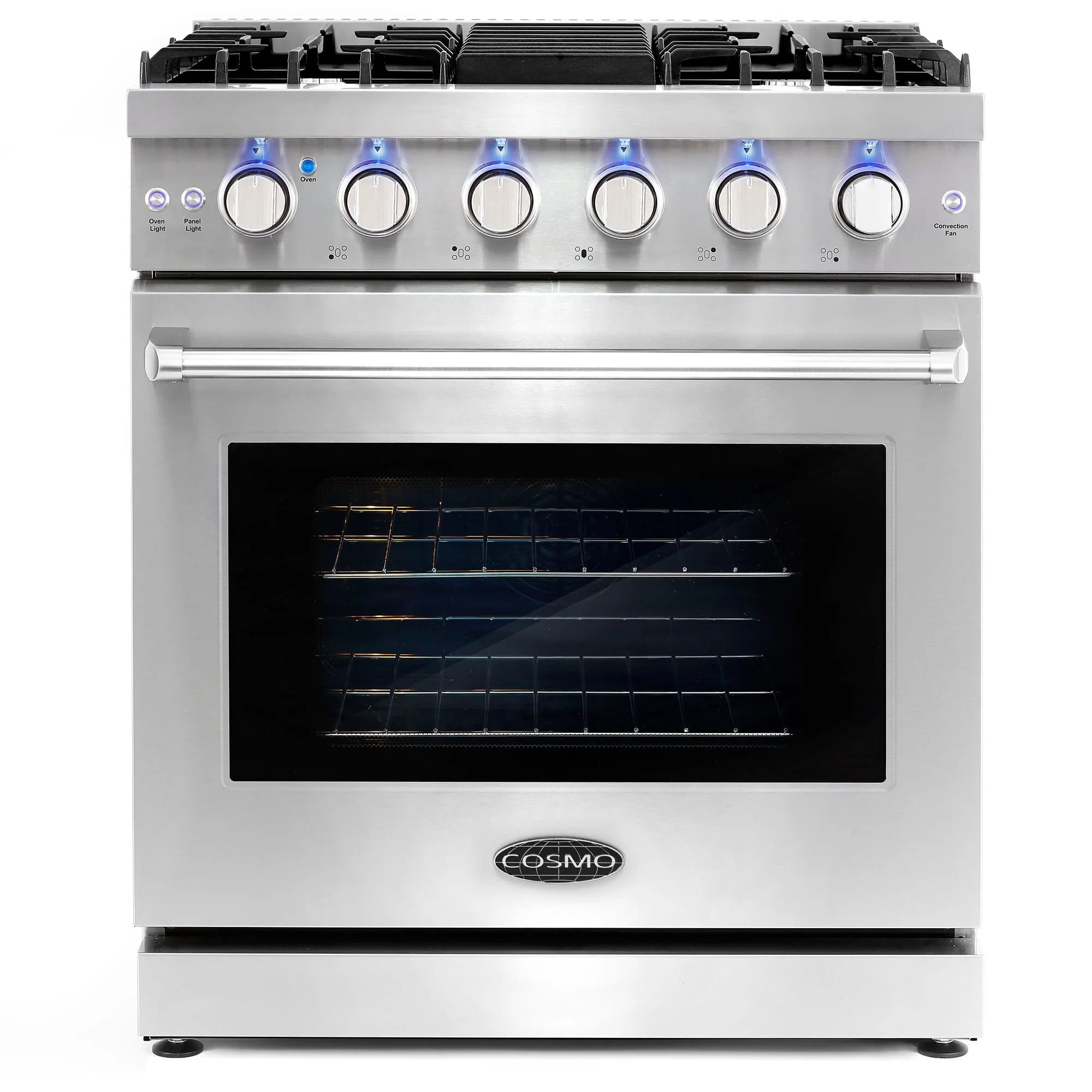 Cosmo 30 Inch 4.5 Cubic Foot Gas Range Kitchen Stove Convection Oven with 5 Sealed Burners