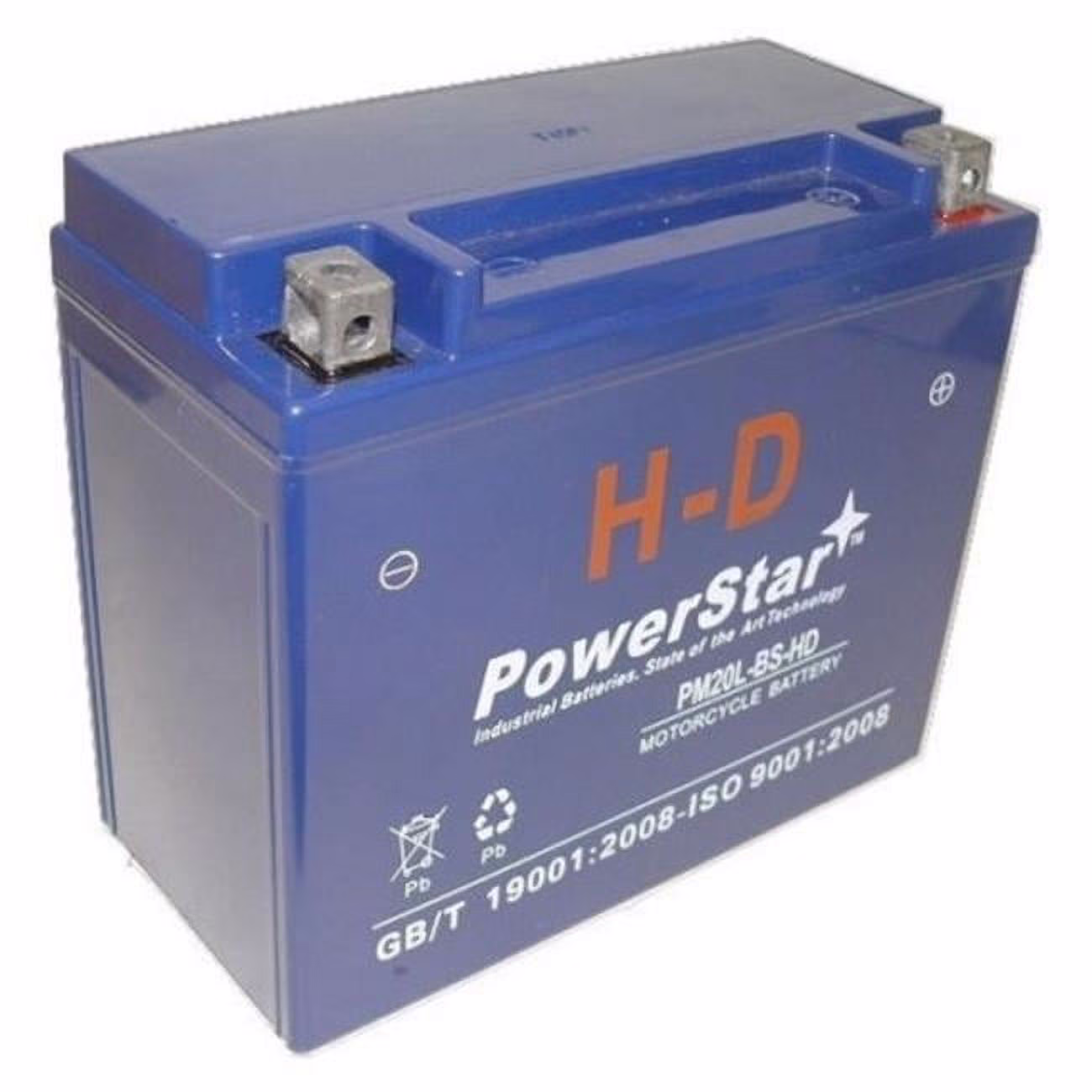 PowerStar PM20L-BS-HD-955 YTX20HL-BS Motorcycle Battery for Harley-Davidson 883CC XL X