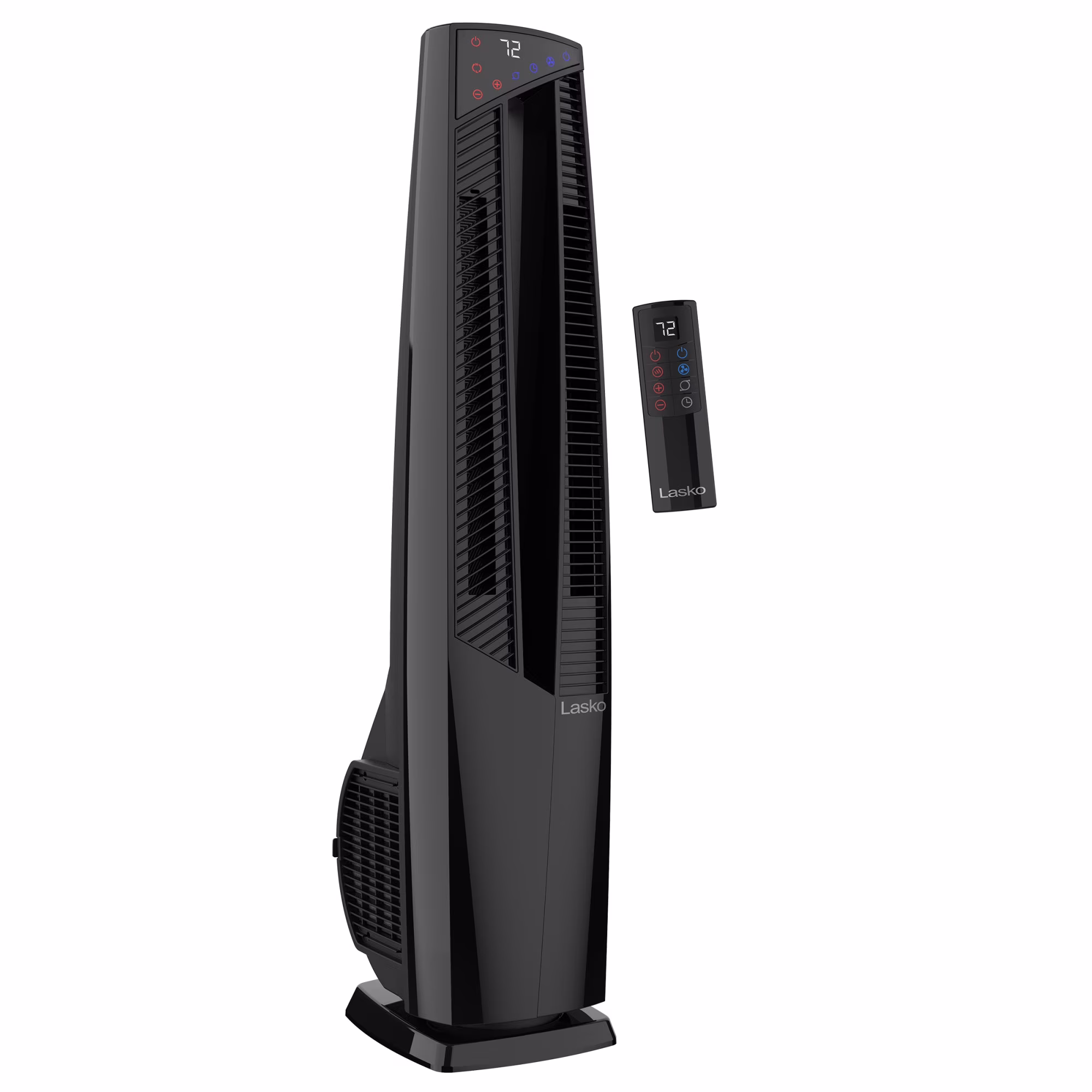 Lasko 38" Duo Comfort High Velocity Fan and Electric Ceramic Space Heater, Remote, Black, FHV801