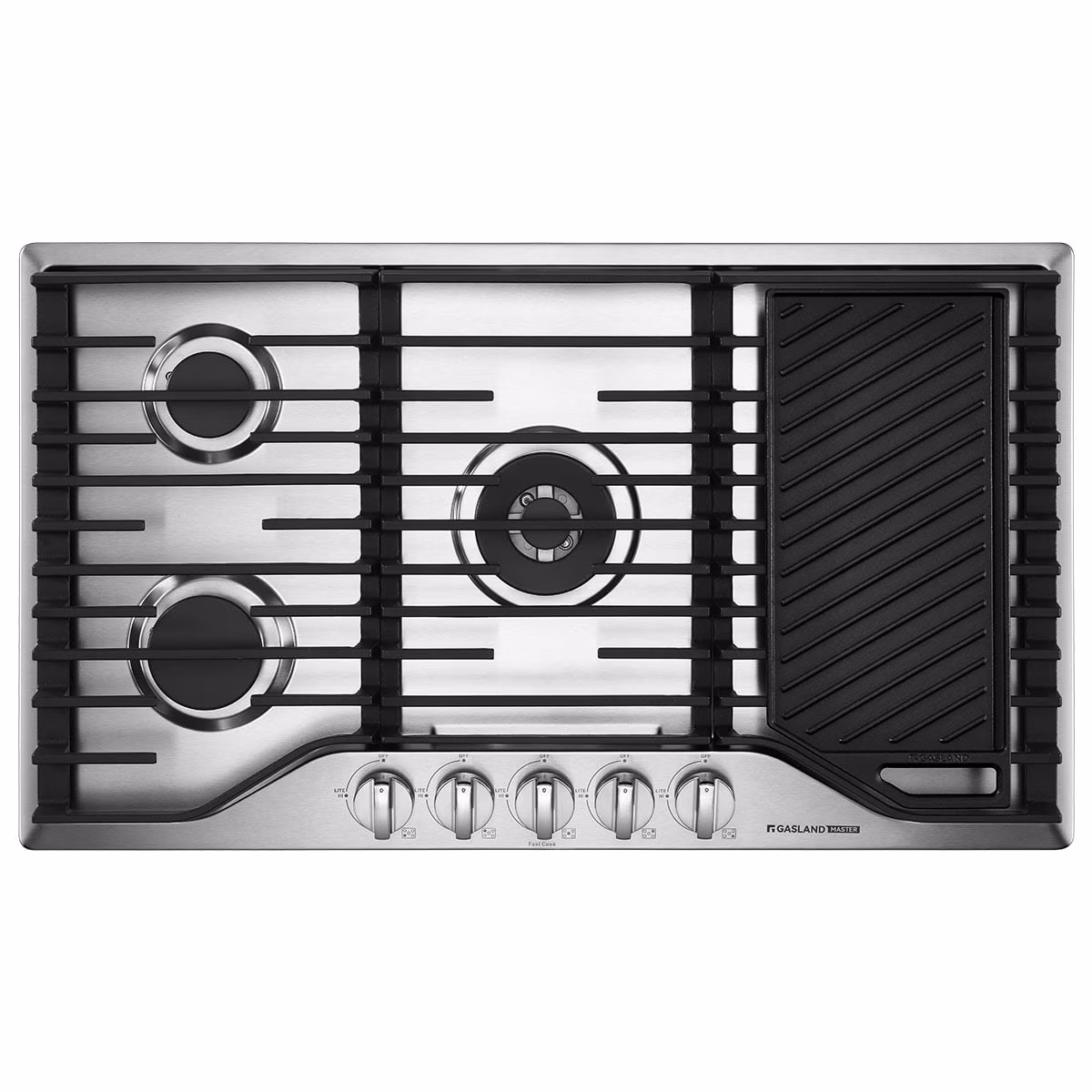 GASLAND Master Series 36 Inch Gas Cooktop with Griddle PRO GH3905SS1FC with 5 Burners,CSA certified,120V Plug-in, NG/LPG Convertible