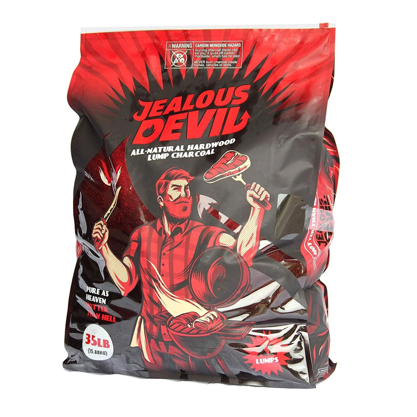 Jealous Devil 100 Percent Natural Hardwood Wood Lump Grill Charcoal, 35 Pounds