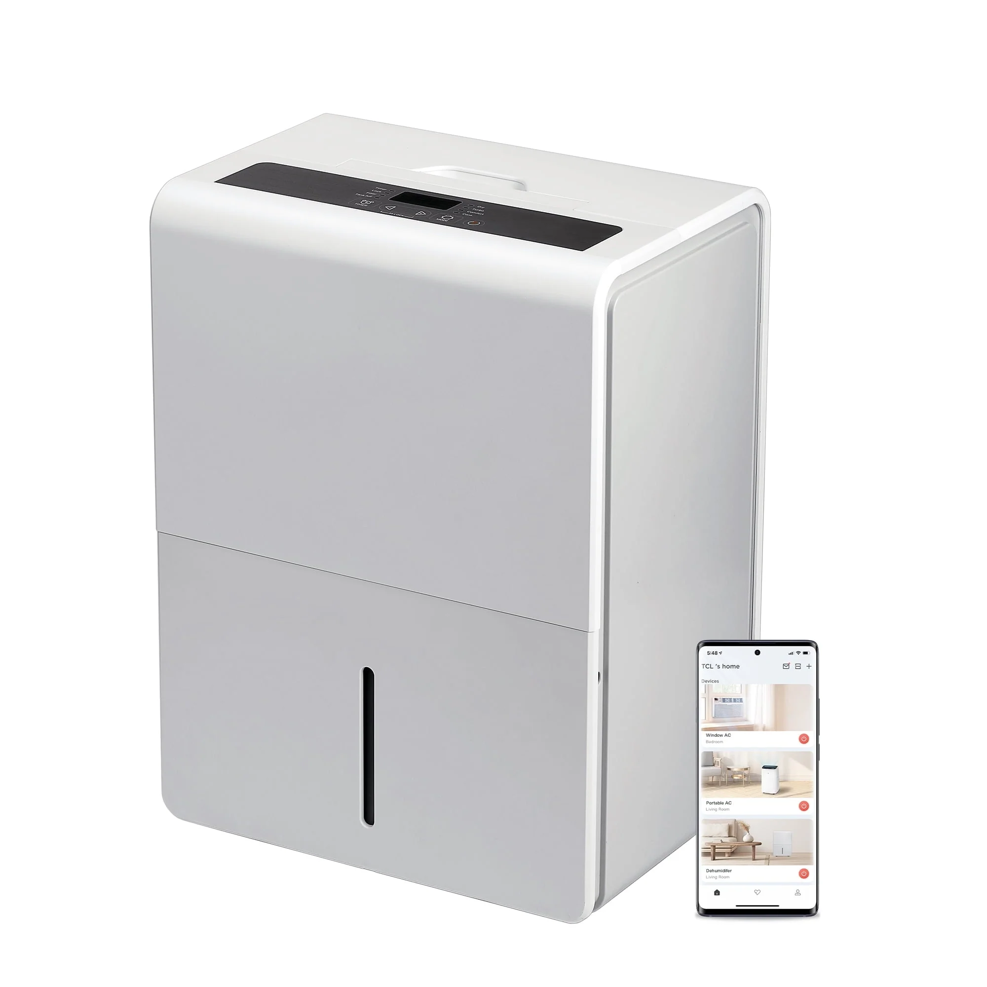 TCL 25 Pint Smart Dehumidifier, White, W25D92