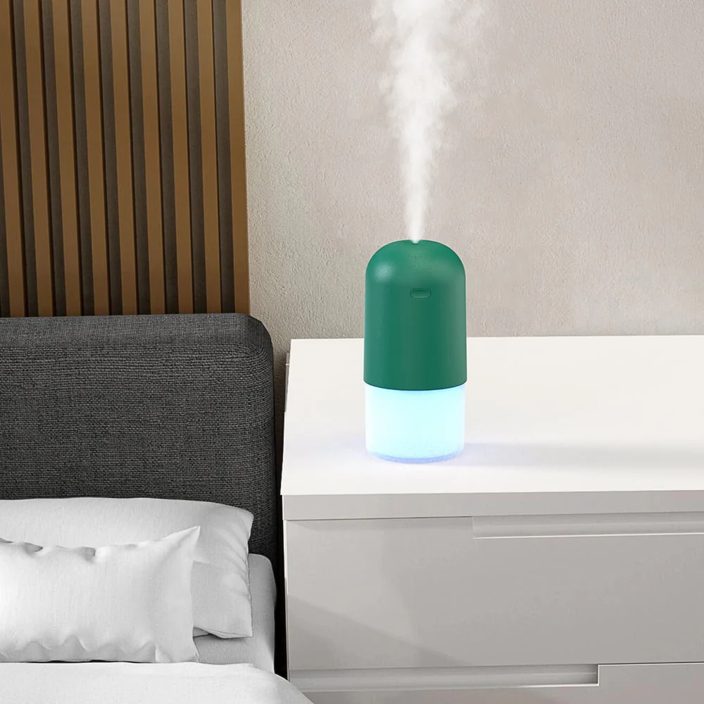 RUXAN Portable Humidifier with USB Charging??00ml Water Tank with Long Working Hours,Ultra Quiet 3-Spray Modes Cool Mist Humidifier Suitable for Office and Home