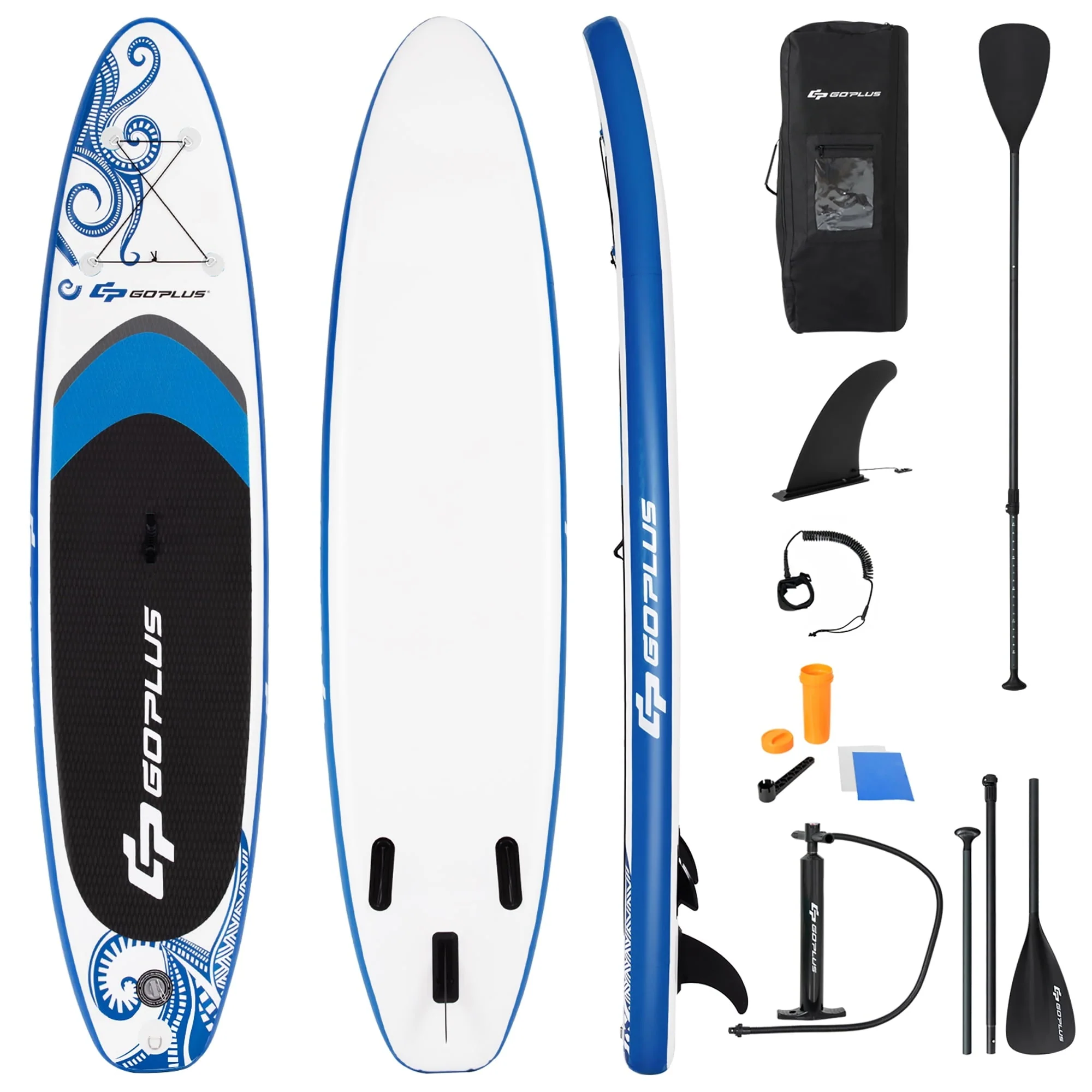 Goplus 10.5�?Inflatable Stand Up Paddle Board 6" Thick SUP W/Carrying Bag Aluminum Paddle