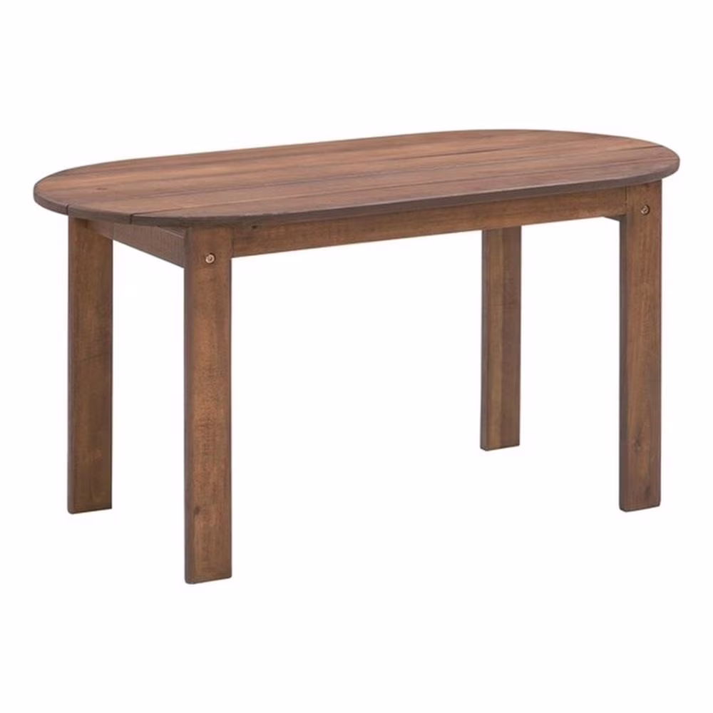 Kingfisher Lane Solid Acacia Wood Outdoor Coffee Table in Acorn Brown Stain
