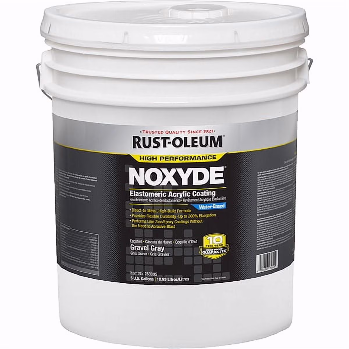Rust-Oleum Elastomeric Acrylic,Gravel Gray,5 gal 283095