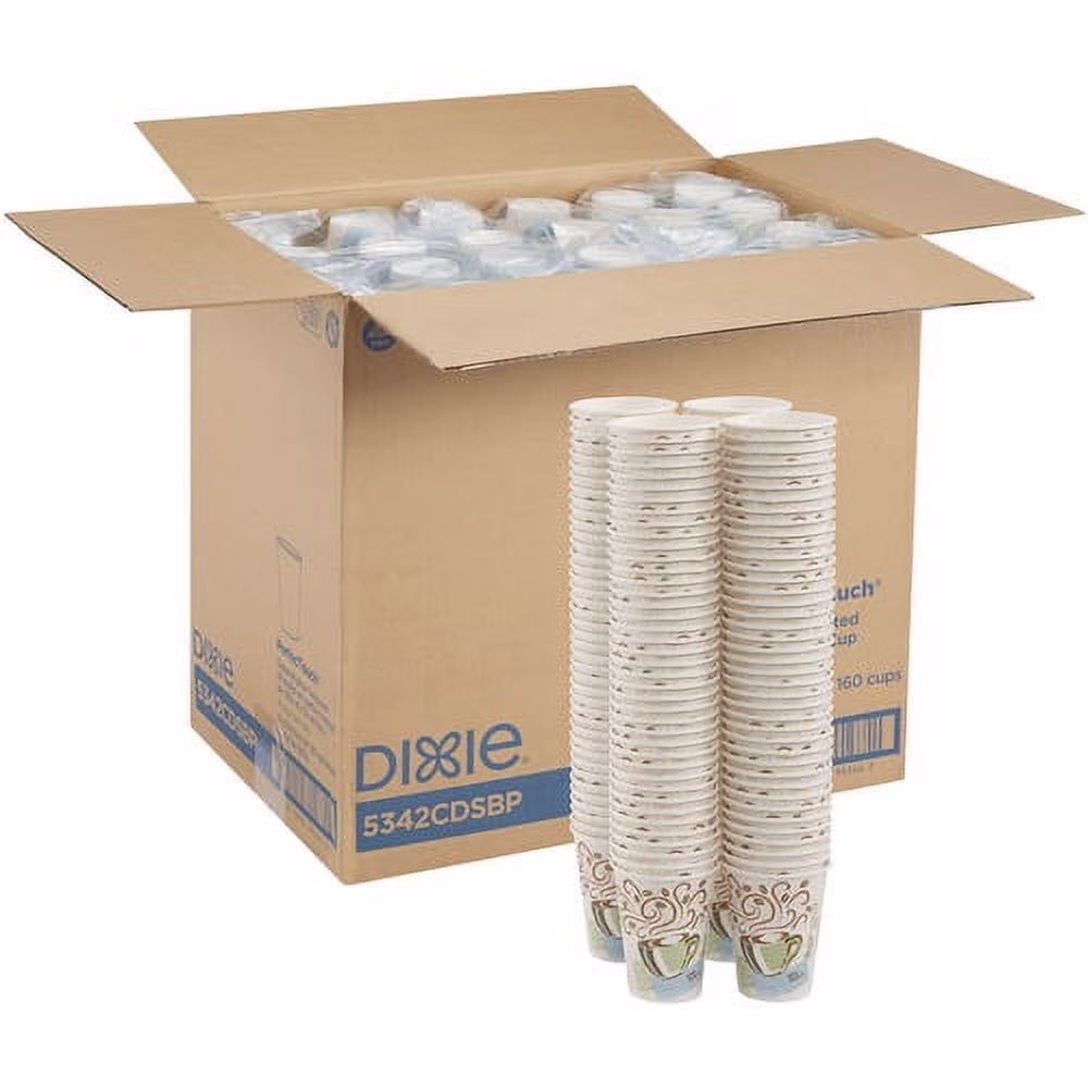 Dixie PerfecTouch Insulated Paper Hot Coffee Cups by GP Pro - 160 - 12 fl oz - 6 / Carton - Assorted - Paper - Coffee, Hot Drink | Bundle of 2 Cartons