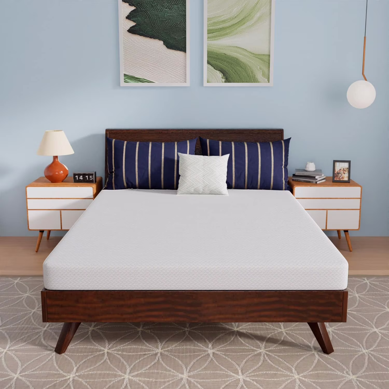 PayLessHere 6 Inch Gel Memory Foam Mattress Full Size Mattress Bamboo Charcoal Infused Mattress in a Box Medium-Firm Pressure Relief&Temperature Regulation CertiPUR-US Certified,White