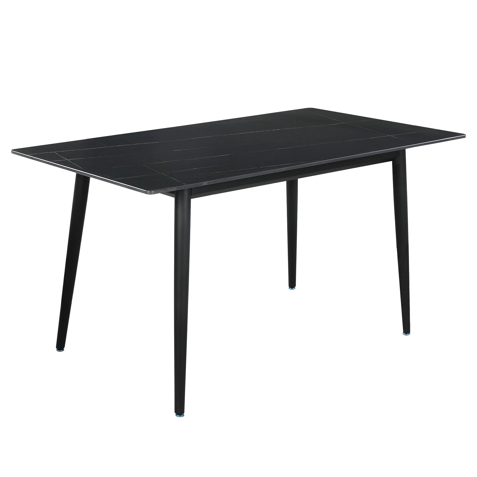 Dining Table, Modern Kitchen Table Set Top with Slate Stone, Metal Base & Legs, Dining Room Table and Chairs